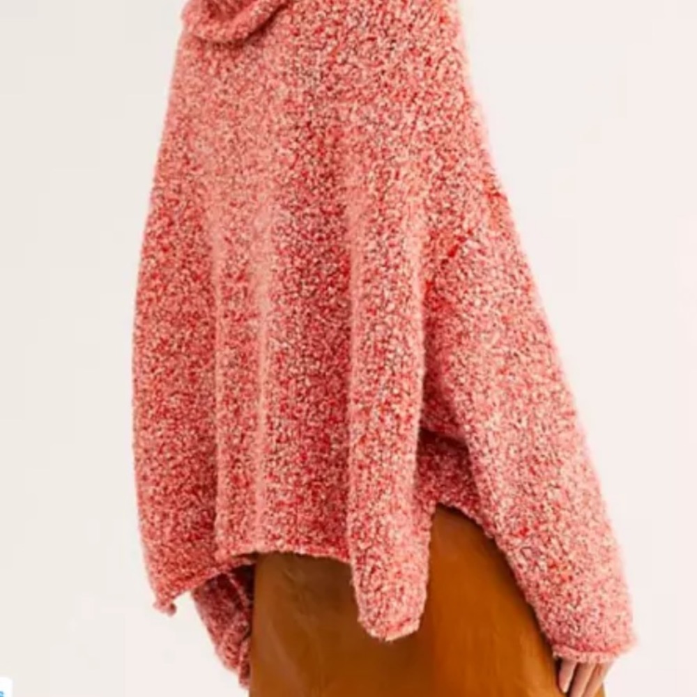 Free people cowl neck BFF sweater red lotus - Picture 2 of 9
